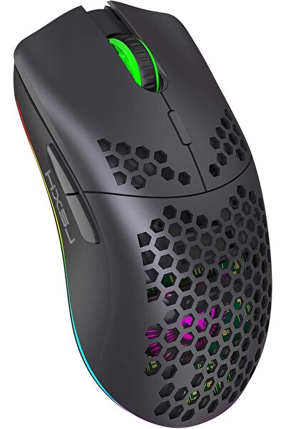 HXSJ Rechargeable Wireless Honeycomb Gaming Mouse, Lightweight RGB