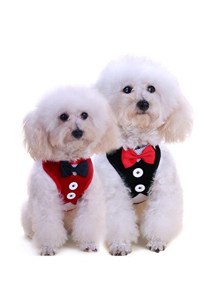 OEM Vest with buttons and bow tie + leash set, for small and medium pets, MDL-32