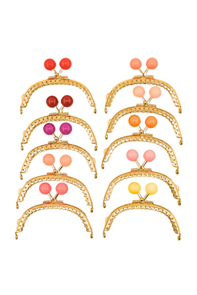 Gerenic 8cm gold metal bag frame handle