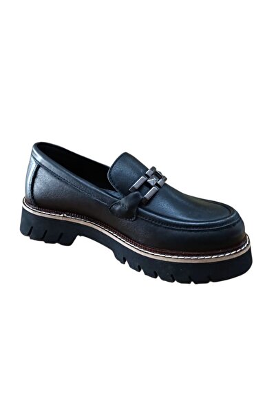 Mammamia D25Ka-3235 Women's Genuine Leather Buckle Casual Loafer Casual Shoes