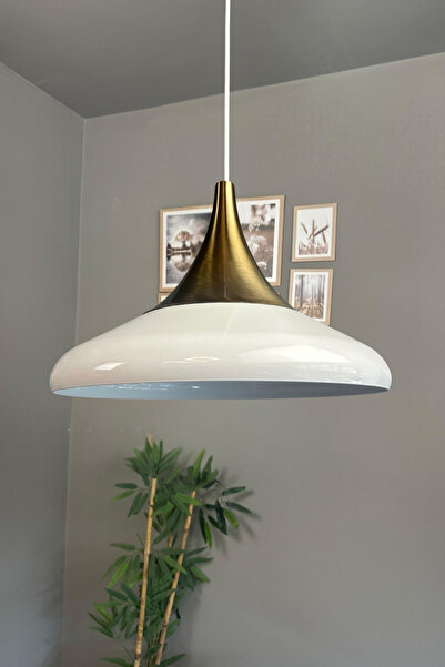 Bamyum Paladin Beyaz İç Beyaz Renk Eskitme Başlık Tekli Avize Sarkıt Otel Res...