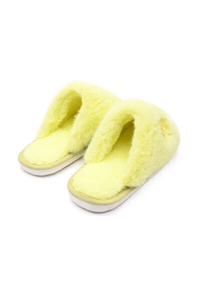 Tmall Women's fluffy slippers, PD1008, Yellow