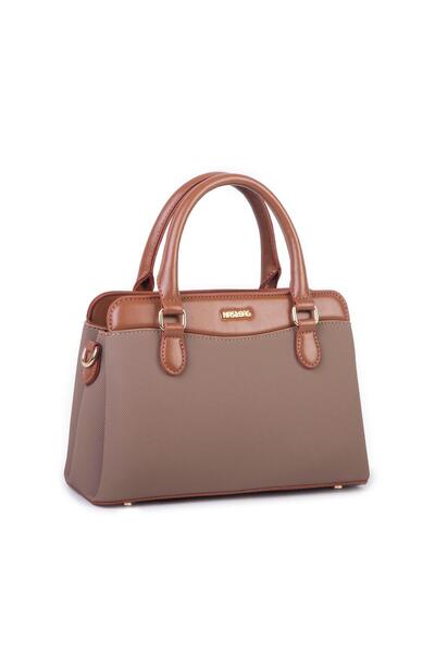 Nas Bag Stylish Women's Midi Hand and Shoulder Bag Mink Tan Lacste