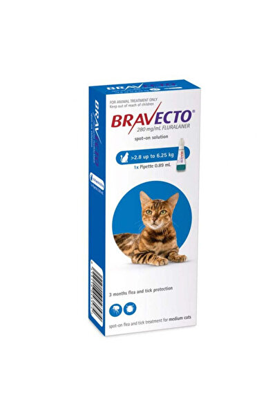 bravecto Spot-on Tick & Flea Treatment for Medium Cats 250mg