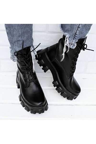 exclusives.ro Ghete dama - Classic Update Black- comode - piele naturala neagra talpa chunky - memory foam