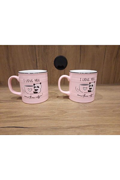 Keramika Barrel Model 2-Piece Mug Set 10 cm Animal Patterned with Mottol