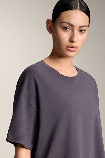 Oysho Boxy short-sleeve cotton blend T-shirt