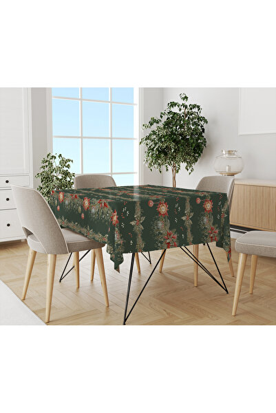 Evmila Christmas Themed Kokina Patterned Digital Printed Tablecloth