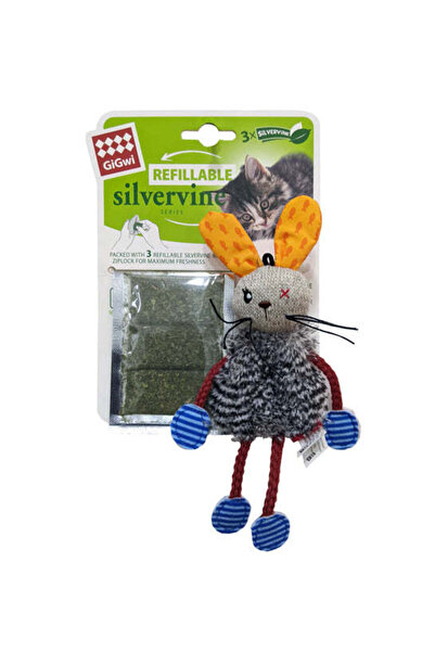 Gigwi Rabbit Refillable Silvervine with 3 Silvervine Teabags in Ziplock Bag Cat Toy