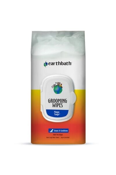 Earthbath Grooming Wipes Mango Tango for Dogs & Cats, 100 pcs
