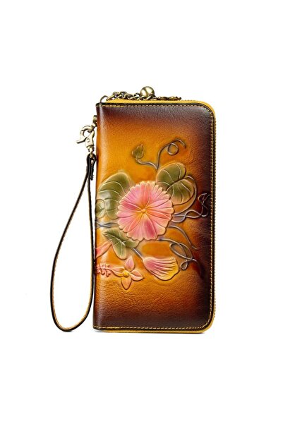 Mychicbeautybag Sunny Convolvulus Leather Women's Wallet Genuine Leather Wallet