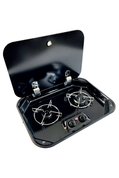 RADOL KARAVAN & TEKNE SİYAH EMAYE CAM KAPAKLI OCAK (UNİVERSAL)