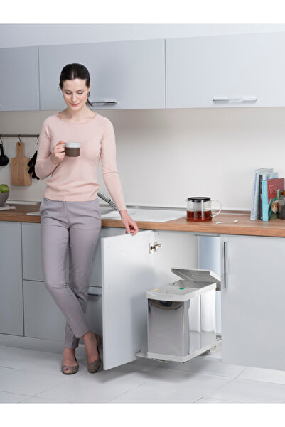 GRİMALDİ سلة مهملات من الفولاذ المقاوم للصدأ بيليكان 21100 سعة 20+1