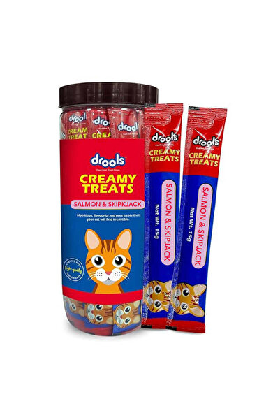 Drools Creamy Salmon & Skipjack Lickable Cat Treats In Jar 375g