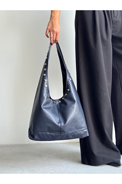 KIRASE Stylish and Classic Model Shoulder and Hand Bag with Staple Detail