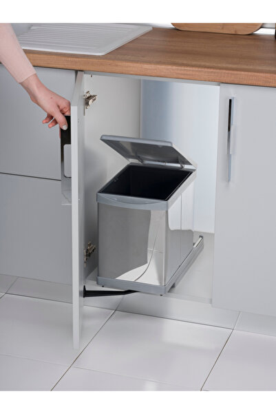 GRİMALDİ سلة مهملات بيليكان 21750 سعة 12 لتر مع قضبان