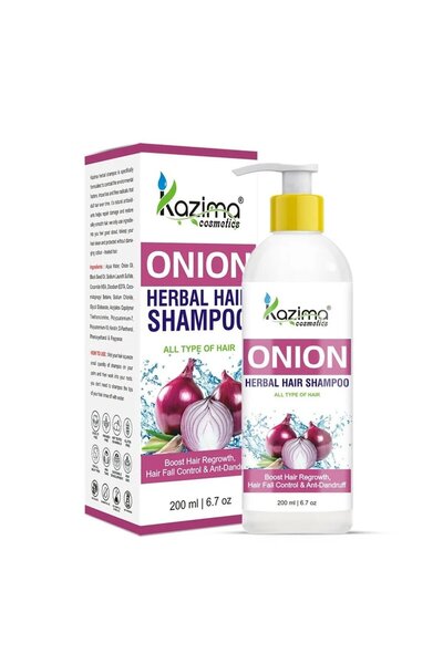 KAZIMA شامبو البصل العشبي للشعر - يعزز نمو الشعر، ويتحكم في تساقط الشعر، ويحارب القشرة - 200 مل
