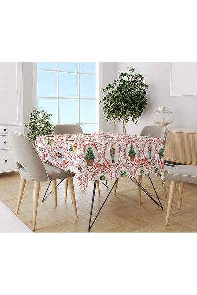 Evmila Christmas Themed Lead Soldier Patterned Digital Printed Tablecloth