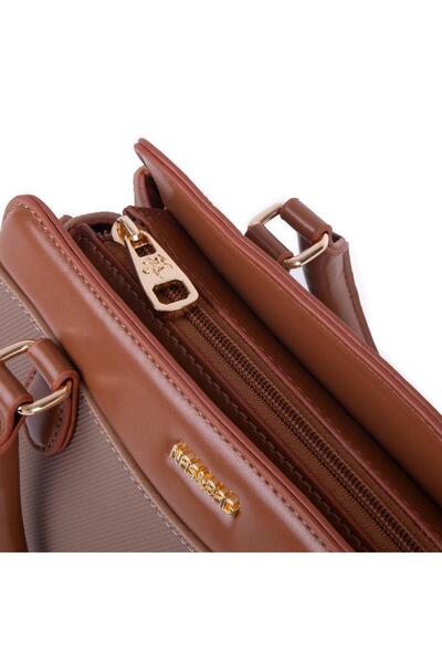 Nas Bag Stylish Women's Midi Hand and Shoulder Bag Mink Tan Lacste