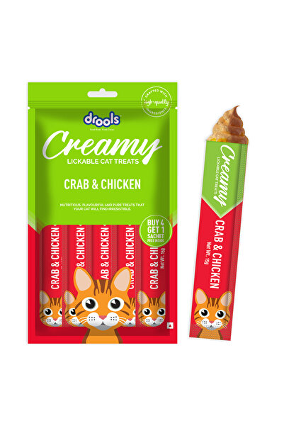 Drools Creamy Crab & Chicken Lickable Cat Treats 5x15g