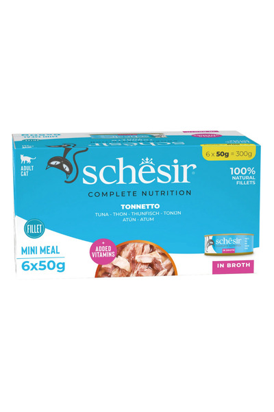 Schesir Complete Nutrition Multipack Tuna In Broth Adult Wet Cat Food 6X50G