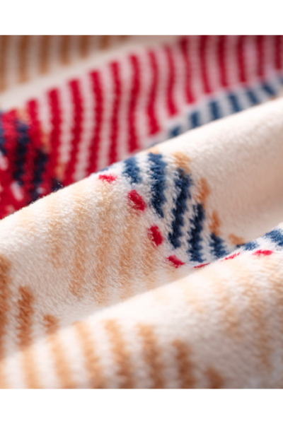 Madame Coco Atlas Home Antonin Welsoft Polar Printed Double Blanket - Beige/Red