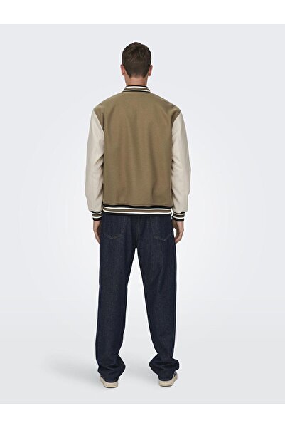 Only & Sons Onsjason Varsity Jacket Otw Men's Brown Coat - 22026189