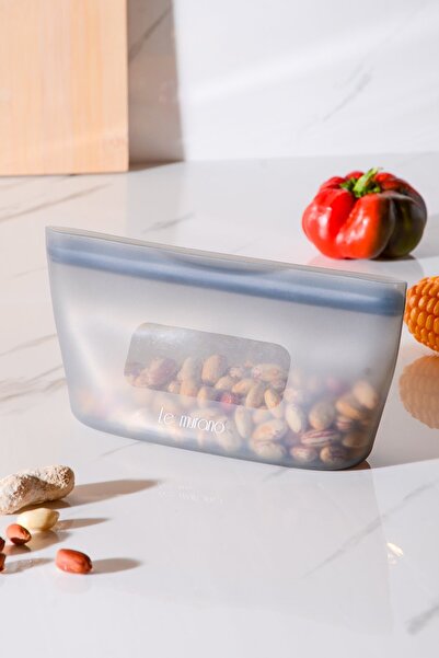 Le murano Mood Air Tight Lockable Silicone Storage Bag 450 ml |   Gray