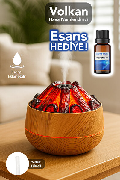 mimtec Volkan Hava Nemlendirici - 300ml Işıklı Buhar Makinesi Aroma Difüzörü ...