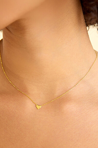 art and crafts jewelry Gümüş Minimal Kalp Kolye