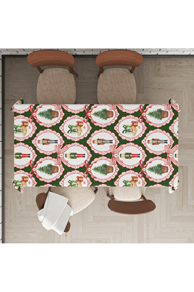 Evmila Christmas Themed Lead Soldier Patterned Digital Printed Tablecloth