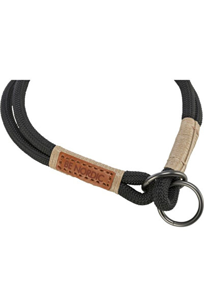 Trixie Be Nordic Rope Collar, Semi-slip, S-M: 40 cm / 8 mm, Black/Sand, 17265