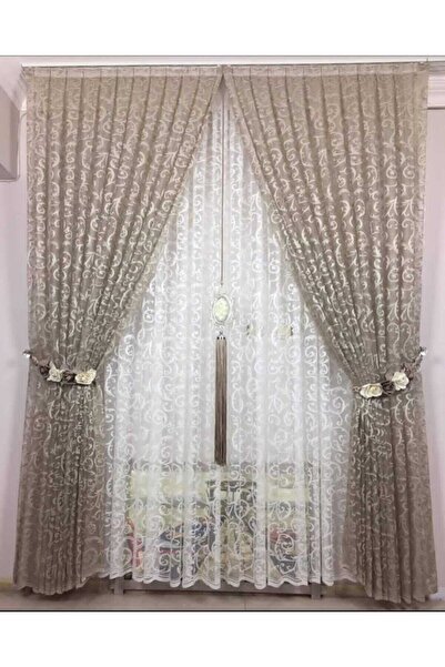 Anka Perde Fon Perde 2 Kanat Tül Fon Perde