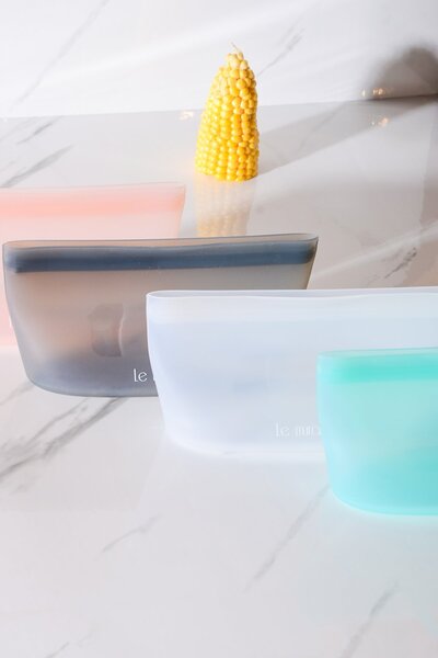 Le murano Mood Air Tight Lockable Silicone Storage Bag 450 ml |   Transparent