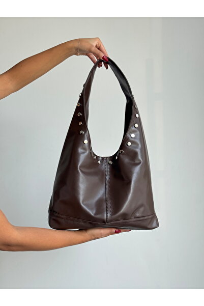 KIRASE Stylish and Classic Model Shoulder and Hand Bag with Staple Detail