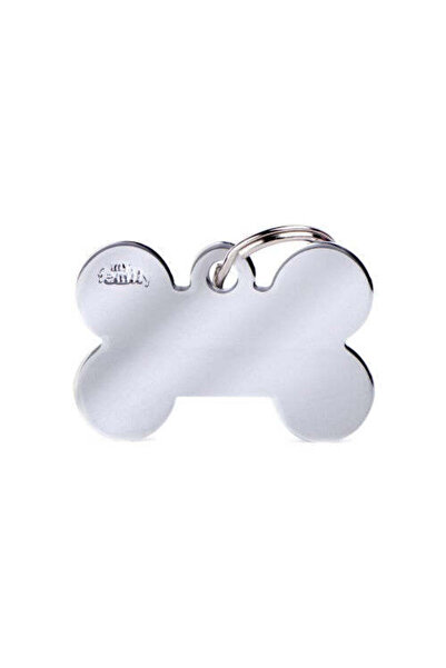 My Family Basic Bone Plated Brass ID Tag - CHROME/BIG