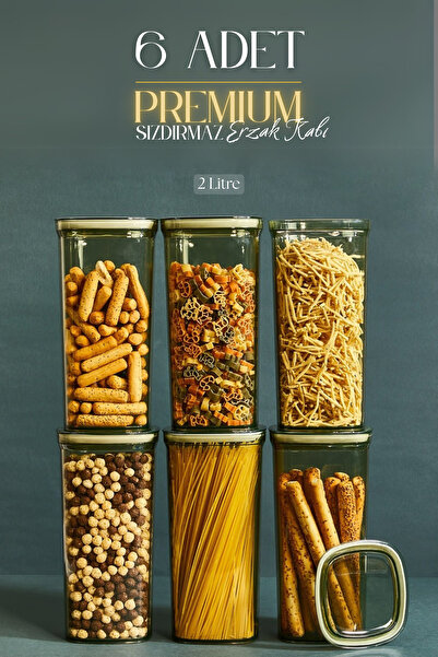 Orvila Premium 6-Piece 2 Lt Food Storage Container with Leak-Proof Gasket, Green