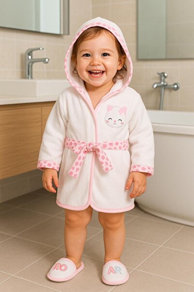 BYS BABY FASHION طقم روب حمام للفتيات الصغيرات من القطن بنسبة 100% للموسم الج...