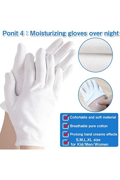 Generic White Cotton Gloves 24 Pack - Cotton Gloves for Dry Hands for Women and Men - Washed Glove Liners fo
