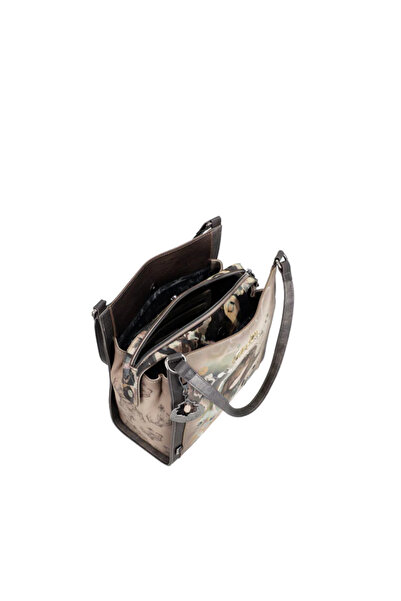 Anekke Large Tote Shoulder Bag with Two Long Handles and Three Compartments