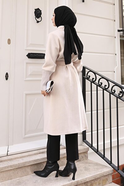 Missvalle Παλτό με λεπτομέρεια καρφίτσας μπεζ 19279