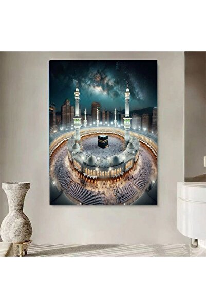özkacar KIBLE GÖSTERİCİ TABLO KABE KANVAS TABLO CANVAS DUVAR EV DEKARASYON DU...