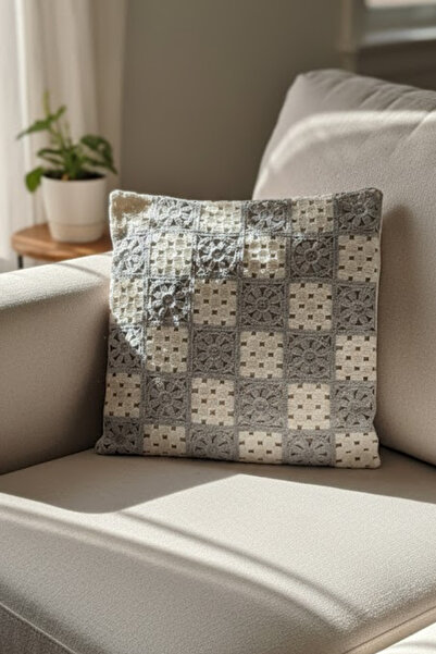 homytextiles غطاء وسادة مربع الشكل بنمط بوهيمي حديث، مصنوع من الكروشيه والحياكة