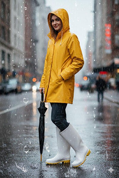 Deniz Terlik Γυναικείες αδιάβροχες πλαστικές αντιολισθητικές μπότες κόκκινες