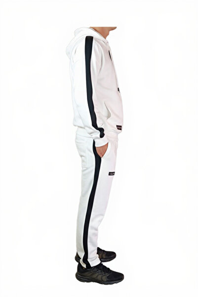 celevri Men's tracksuit, black, made of 100% premium cotton, with hood and zipper, regular fit