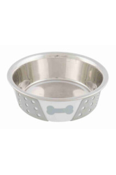 Trixie Stainless Steel Bowl, 0.75 l / 17 cm, White/Grey, Various Designs