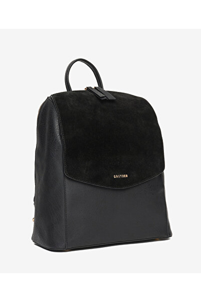 Greyder Women's Black Genuine Leather Backpack 5K2Cn69763