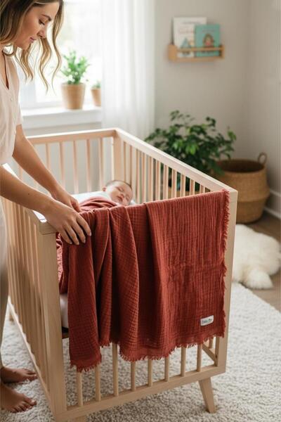 Limon's Baby Tile 100% Cotton 4-Layer Muslin Baby/Child Blanket 110X110