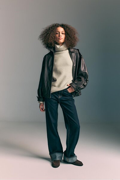 Stradivarius Normal kesim balıkçı yaka kazak