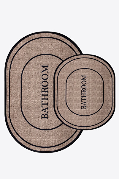 Helen's Home Bath Mat Digital Printing Water Absorbent Washable Non-Slip Base 2-Piece Bathroom Rug 40X50 60X90